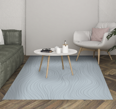 Golvende blauwe patronen vinyl tapijt woonkamer - TenStickers