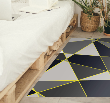 Grijze driehoekige lijnen vinyl tapijt geometrisch - TenStickers