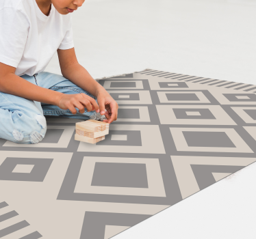 Grijze elegante vormen vinyl tapijt geometrisch - TenStickers