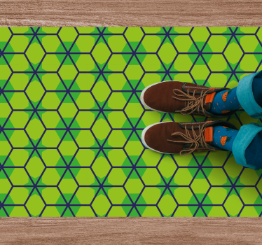 Groen hexagonaal patroon vinyl tapijt geometrisch - TenStickers