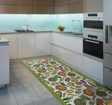 Groente oogst vinyl tapijt bloemen en planten - TenStickers