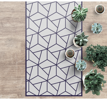 Grijze hoekige patronen vinyl tapijt geometrisch - TenStickers