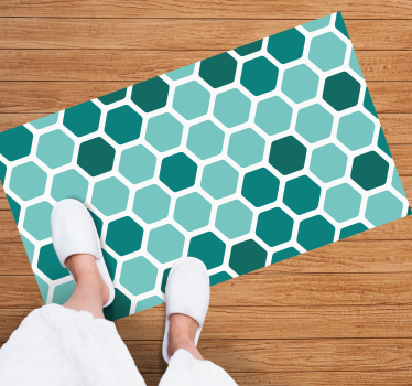 Groen honingraatmotief vinyl tapijt geometrisch - TenStickers