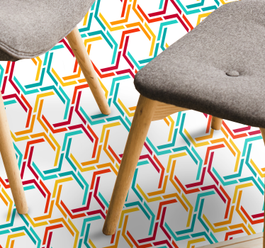 In elkaar grijpend patroon vinyl tapijt geometrisch - TenStickers