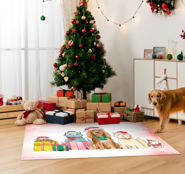 Kerstmis dieren vinyl tapijt  - TenStickers