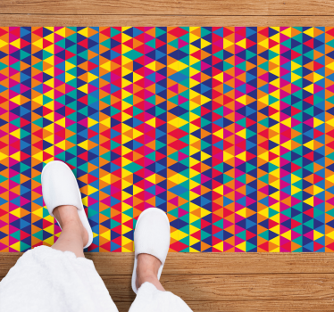 Kleurrijk driehoekenpatroon vinyl tapijt geometrisch - TenStickers