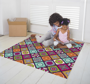 Kleurrijk Mandala Patroon vinyl tapijt - TenStickers