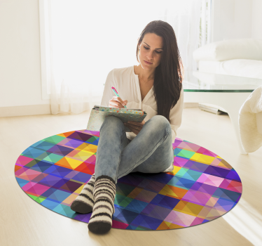 Kleurrijke geometrische cirkel vinyl tapijt geometrisch - TenStickers