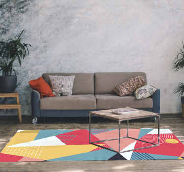 Kleurrijke geometrische compositie vinyl tapijt geometrisch - TenStickers
