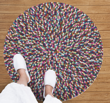 Kleurrijke mozaïekuitbarsting vinyl tapijt geometrisch - TenStickers