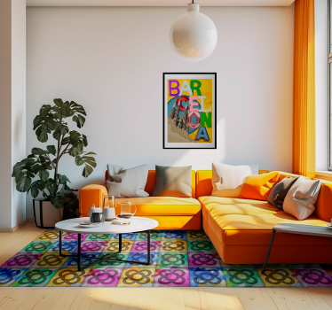 Kleurrijke tegels vinyl tapijt - TenStickers