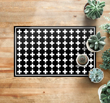 Kruispatroon ontwerp vinyl tapijt geometrisch - TenStickers