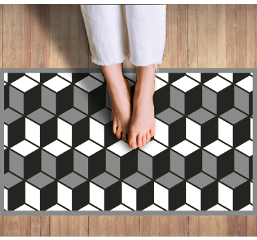 Kubiek patroon vinyl tapijt geometrisch - TenStickers