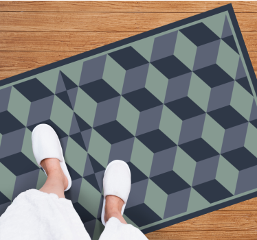 Kubisch patroonspel vinyl tapijt geometrisch - TenStickers