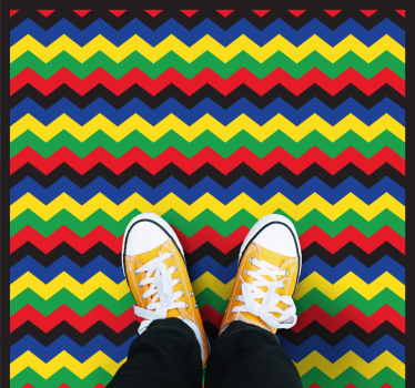 Levendig zigzagelement vinyl tapijt geometrisch - TenStickers