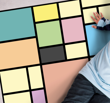 Levendige geometrie vinyl tapijt geometrisch - TenStickers