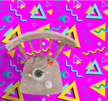 Memphis-patroon uit de jaren 80 vinyl tapijt geometrisch - TenStickers