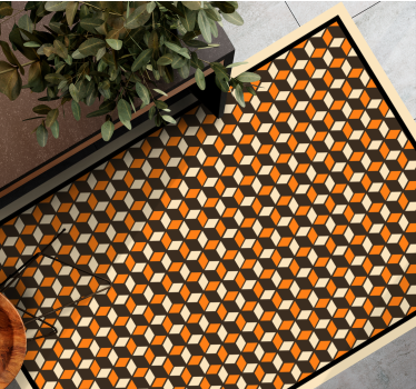 Levendige hexagonale vormen vinyl tapijt geometrisch - TenStickers