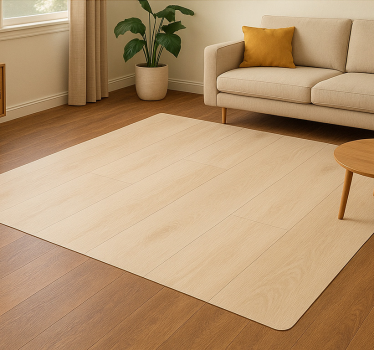 Licht hout vinyl tapijt woonkamer - TenStickers