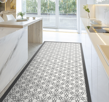 Loper met bloemenpatroon vinyl tapijt bloemen en planten - TenStickers