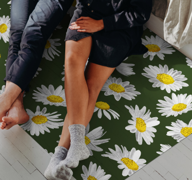 Madeliefje genot vinyl tapijt bloemen en planten - TenStickers