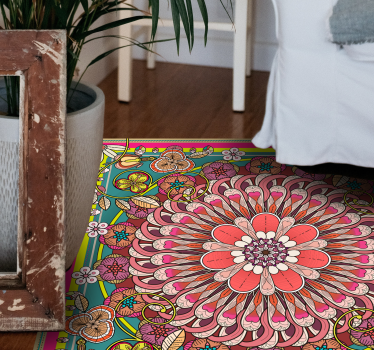 Mandala vinyl vloerkleed Geometrische kleurrijke mandala's - TenStickers