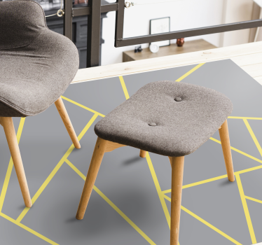 Modern geel en grijs vinyl tapijt geometrisch - TenStickers