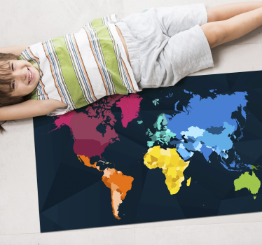 Moderne kleurrijke wereldkaart tapijt - TenStickers