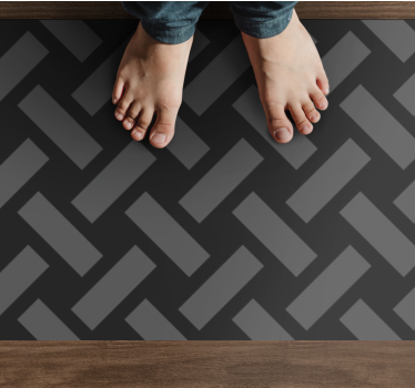 Monochrome visgraat vinyl tapijt geometrisch - TenStickers