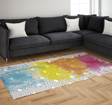 Multicolor Geometrisch Patroon Moderne vinyl tapijt - TenStickers