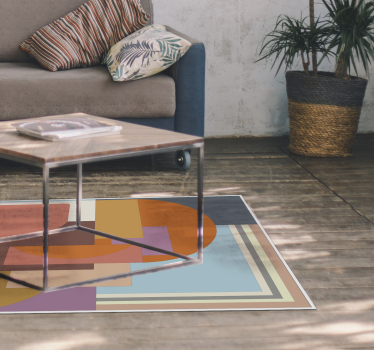 Opvallende vormen vinyl tapijt geometrisch - TenStickers