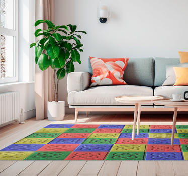 Pop art tegels collage vinyl tapijt - TenStickers