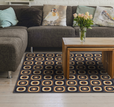 Retro cirkelpatroon vinyl tapijt woonkamer - TenStickers