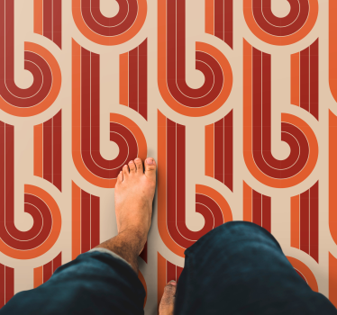 Retro geometrisch patroon Geometrische vinyl vloerkleed - TenStickers