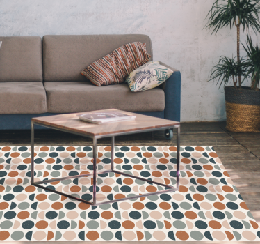 Retro stippenpatroon vinyl tapijt geometrisch - TenStickers