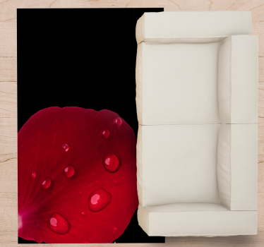 Rode bloemblaadjes glamour vinyl tapijt woonkamer - TenStickers