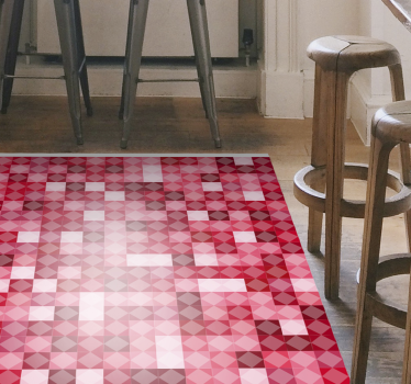 Rood geometrische structuur vinyl tapijt geometrisch - TenStickers