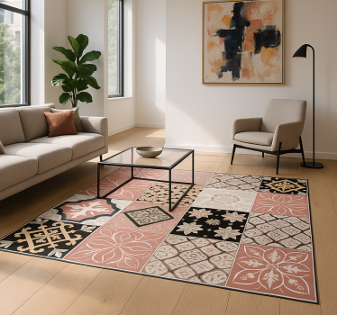 Roze cement vinyl tapijt woonkamer - TenStickers
