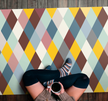 Ruitjes patroon Geometrisch vinyl tapijt - TenStickers