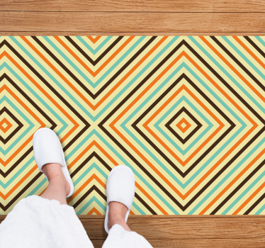 Ruitpatroon strepen vinyl tapijt geometrisch - TenStickers