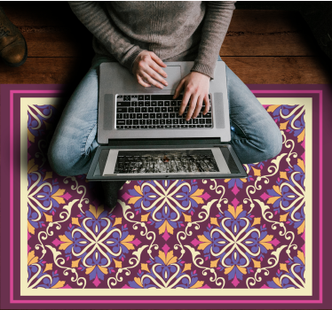 Sierlijk tegelpatroon vinyl tapijt geometrisch - TenStickers