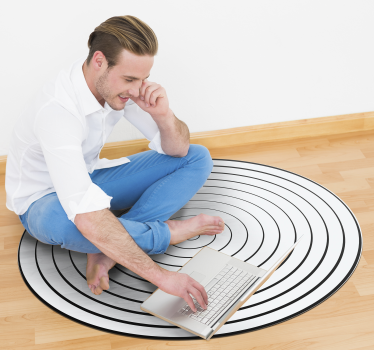 Simplistisch circulair ontwerp vinyl tapijt geometrisch - TenStickers