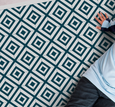 Stijl met ruitpatroon vinyl tapijt geometrisch - TenStickers