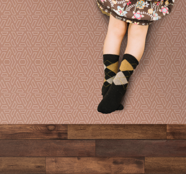 Stijlvol bruin element vinyl tapijt geometrisch - TenStickers