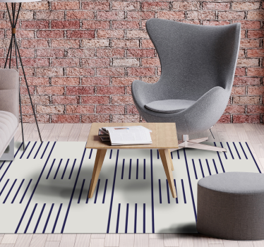 Stijlvolle lineaire patronen vinyl tapijt woonkamer - TenStickers