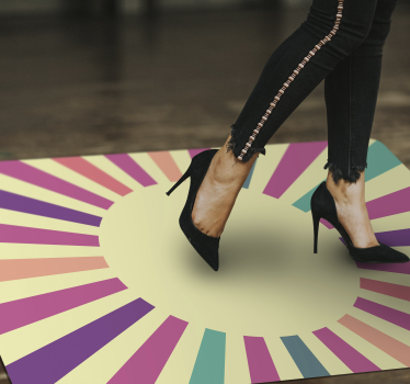 Stralend lijnenontwerp vinyl tapijt geometrisch - TenStickers