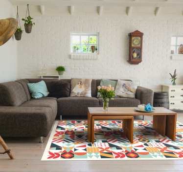 Symmetrisch mozaïek vinyl tapijt geometrisch - TenStickers