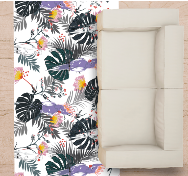 Tropisch blad arrangement vinyl tapijt woonkamer - TenStickers