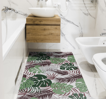 Tropische bladeren-overlap vinyl tapijt bloemen en planten - TenStickers