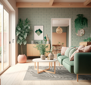 Tropische weefseleffect Vinyl tapijt Bloemen en planten - TenStickers